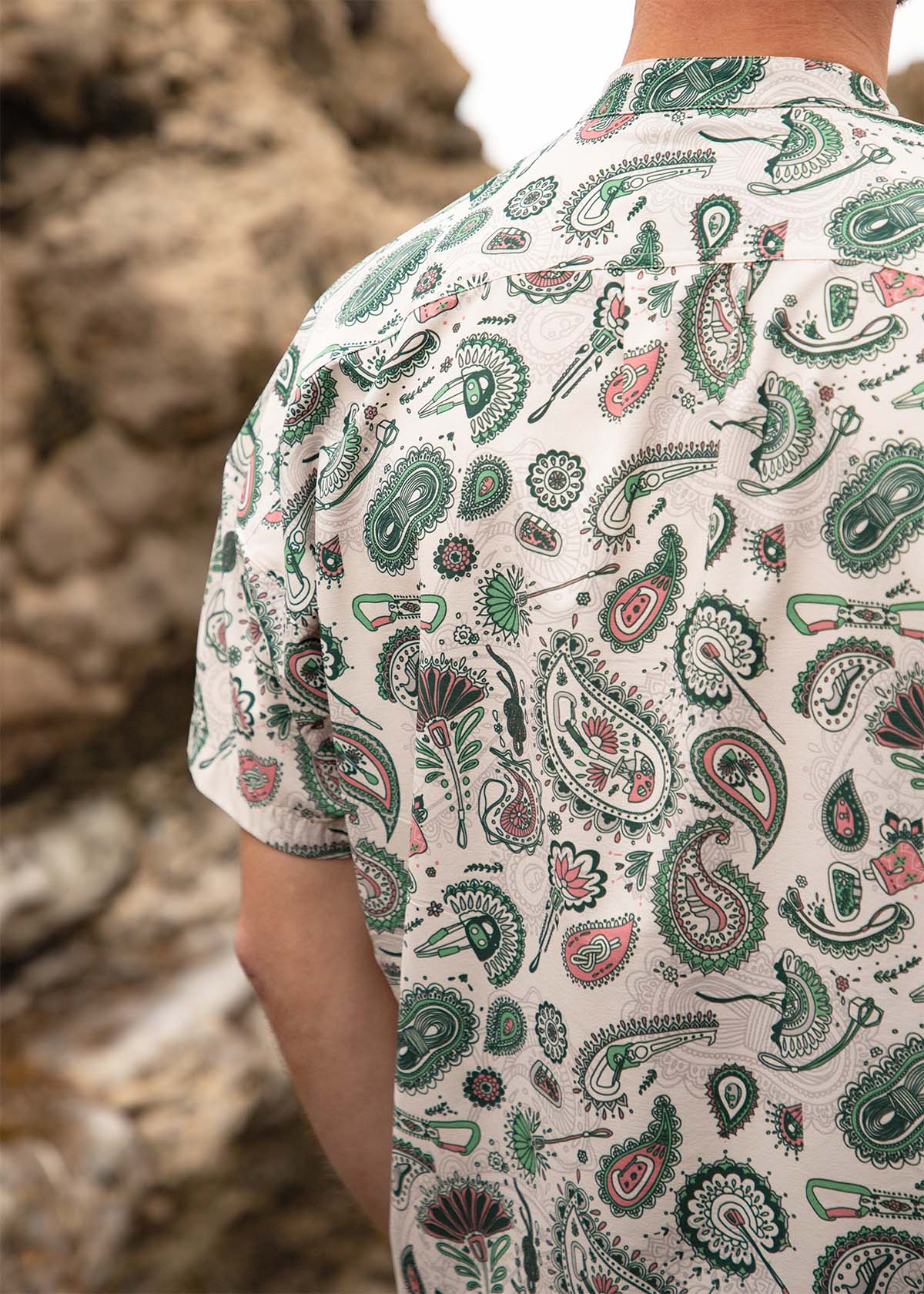 3RD ROCK paisley rock climbing shirt