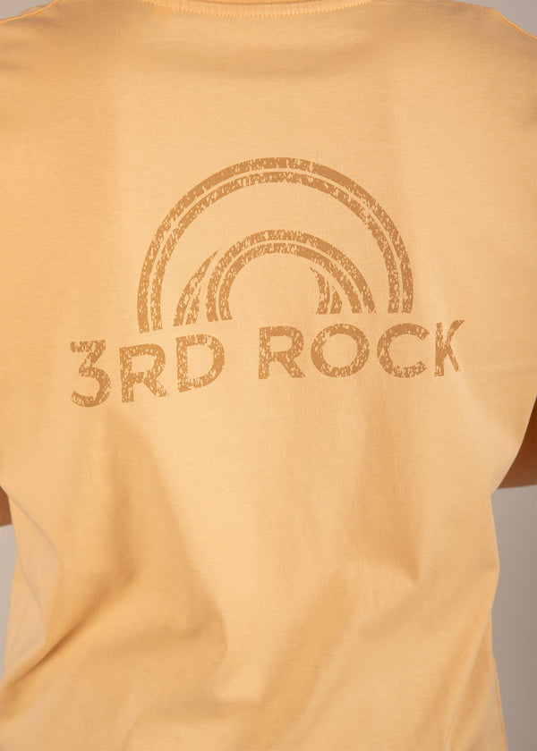 3RD ROCK Clothing 100% organic cotton tee with large horizon logo on the back